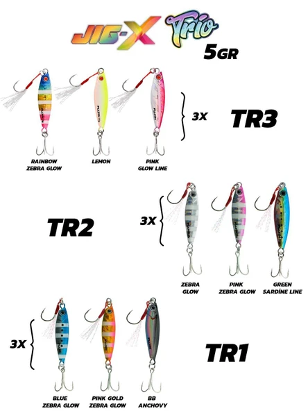 Fujin Jig-X Trio 3lü Micro Jig 5gr - Resim 2