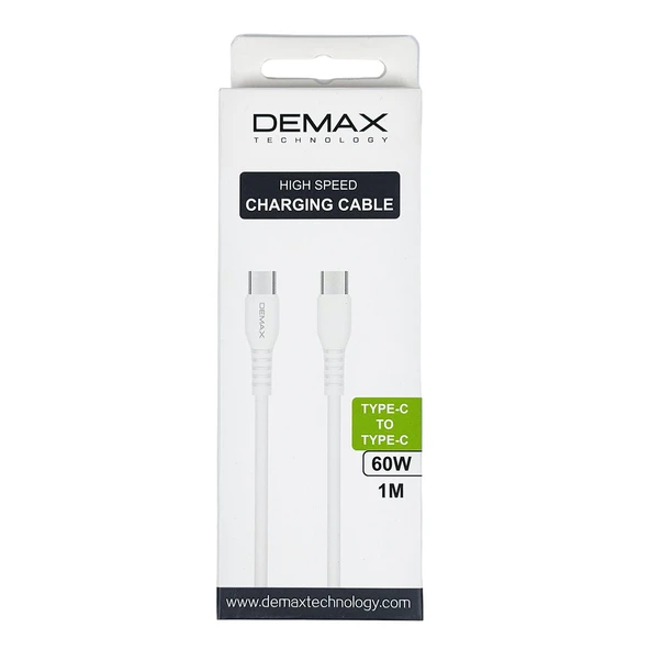 Demax D4 Type-C To Type-C 1 Metre 60W Şarj Kablosu ürün görseli 1
