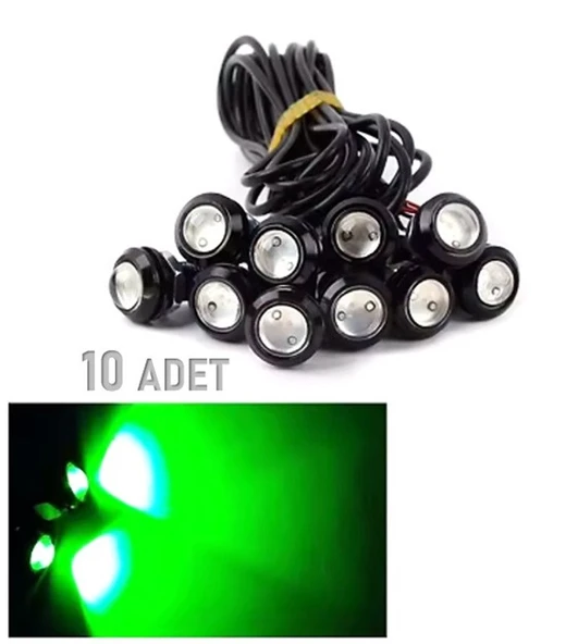 10 Adet Ayna Altı Lamba Kartal Göz Gündüz Ledi Yeşil ürün görseli 1