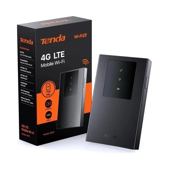 Tenda MF3 3G/4G LTE 286MBPS Mobil WİFİ6 USB-C Sim Kartlı Taşınabilir Modem ürün görseli 1