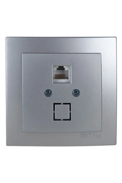 Touran Gümüş Nümeris Telefon Prizi Rj45 Cat3 24130462 ürün görseli 1