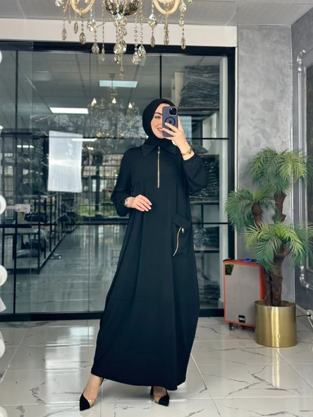 Defne Elbise-Siyah Siyah - Resim 3