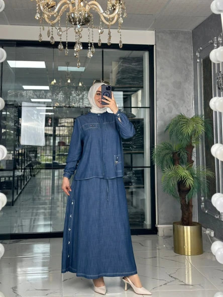 Tencel İkili Takım-Lacivert Lacivert ürün görseli 1