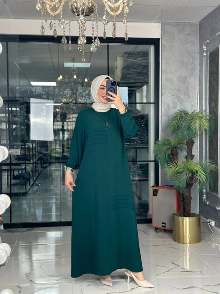 Yıldız Elbise-Haki Haki - Resim 3