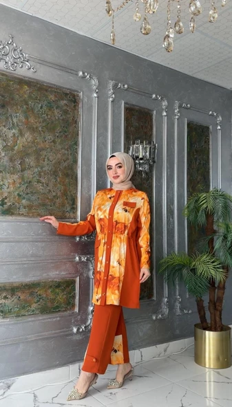 Dalya Takım-Turuncu Turuncu - Resim 4