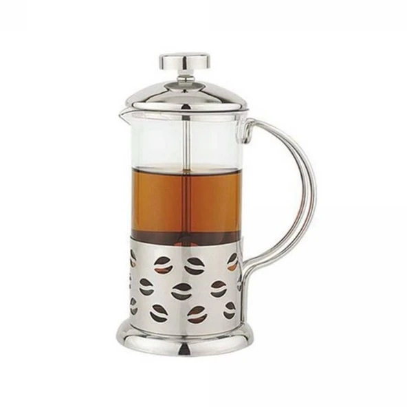 Çelik Kulplu Cam French Press - 350 ml - Resim 3