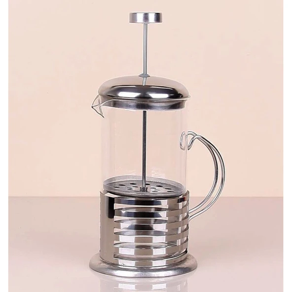 Çelik Kulplu Cam French Press - 350 ml ürün görseli 1