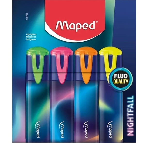 Maped Fosforlu Kalem Fluo Peps Nıghtfall 4 Lü 740700 ürün görseli 1