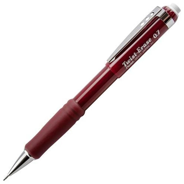 Pentel Versatil Kalem Twist Metal Klipsli Büyük Boy Silgili 0.7 MM QE517-BX ürün görseli 1