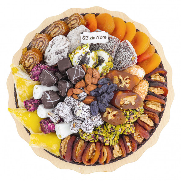 ''Geçmiş Olsun'' Hediyelik Kuru Meyve Kayısı Lokum Şekerleme Tepsisi 1,5 kg No 6 ürün görseli 1