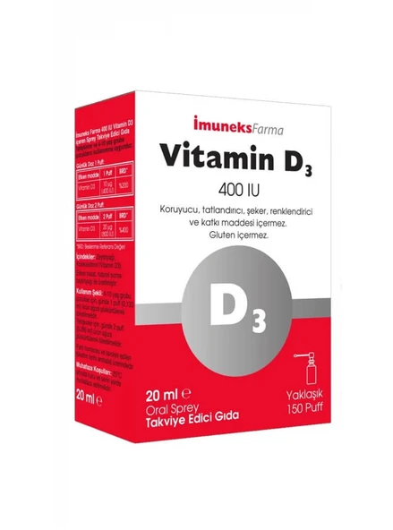 İmuneks Vitamin D3 400 IU 20 ml ürün görseli 1