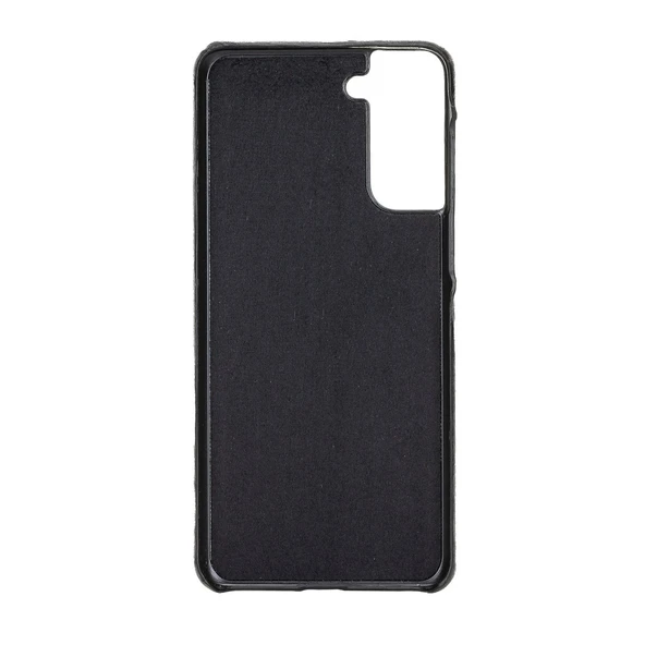 Samsung Galaxy S21 Plus Uyumlu Deri Arka Kapak UJ RST1 Siyah ürün görseli 1