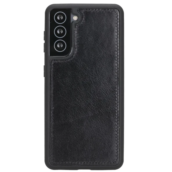 Samsung Galaxy S21 Plus Uyumlu Deri Cüzdanlı Kılıf RST1 Siyah ürün görseli 1
