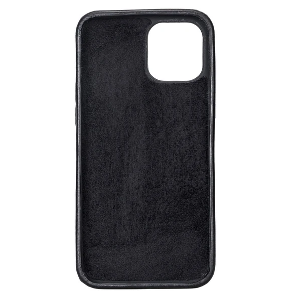 Apple iPhone 12 Pro Max Uyumlu Deri Arka Kapak ROCK RST1 Siyah ürün görseli 1