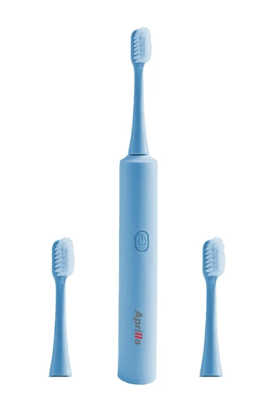 Aprilla Atb-8717 Titreşimli Değiştirilebilir Başlıklı Su Geçirmez Gövdeli Mavi Diş Fırçası ürün görseli 1