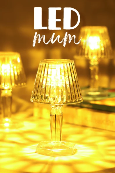 3 ADET Led Mum Kristal Tip Pil Dahil LEDli Dumansız Alev Yapay Dekoratif Mum Dekor Işığı Şeffaf P288 ürün görseli 1