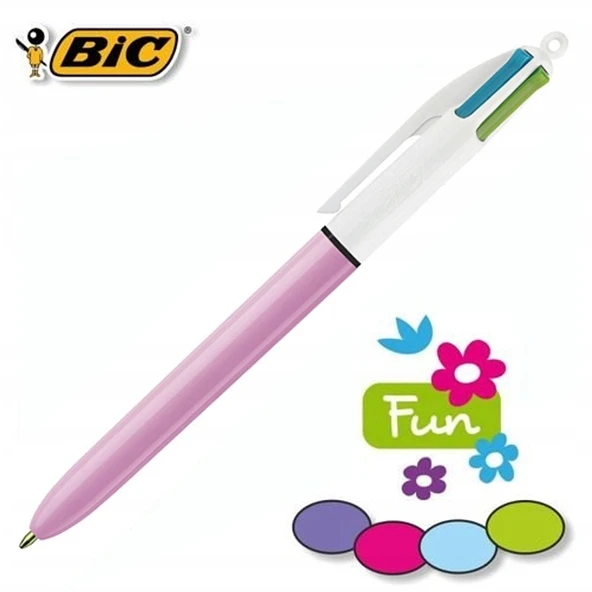 Bic Tükenmez Kalem 4 Renk Fun Lila Gövde 12 Li 503815 ürün görseli 1