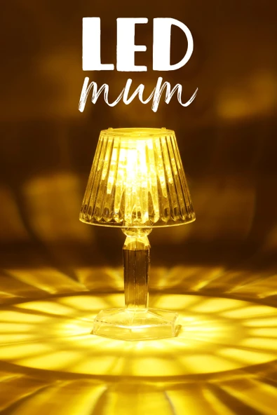 Led Mum Kristal Tip Pil Dahil LEDli Dumansız Alev Yapay Dekoratif Mum Dekor Işığı Şeffaf PR288 ürün görseli 1