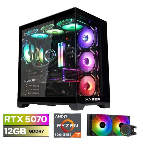 Xaser Lexus x540 Ryzen 7 5700X 32GB Ram 1TB M.2 NVMe SSD 12GB RTX5070 Sıvı Soğutmalı Oyuncu Tavsiye Sistem ürün görseli 1
