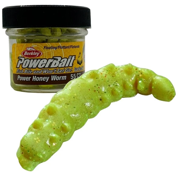 Berkley Powerbait Garlic Power Honey Worm Silikon Alabalık Yemi  Yellow ürün görseli 1