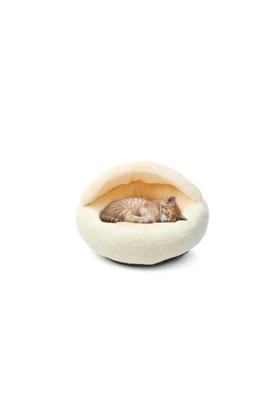 ribac Afrodit Pet Kedi Köpek Yuvarlak Yatak Peluş Sıcak ve Yumuşak Puf Yatak ürün görseli 1