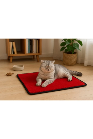 ribac Yumuşak Dokulu Peluş Kedi Halısı 40x40 cm Kulübe İçi Pofuduk Minder ürün görseli 1