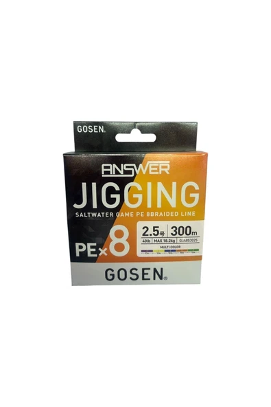 Gosen Jigging Answer PE 8 Örgü Jig ve Tai Rubber İpi 300mt Multi 40lb ürün görseli 1