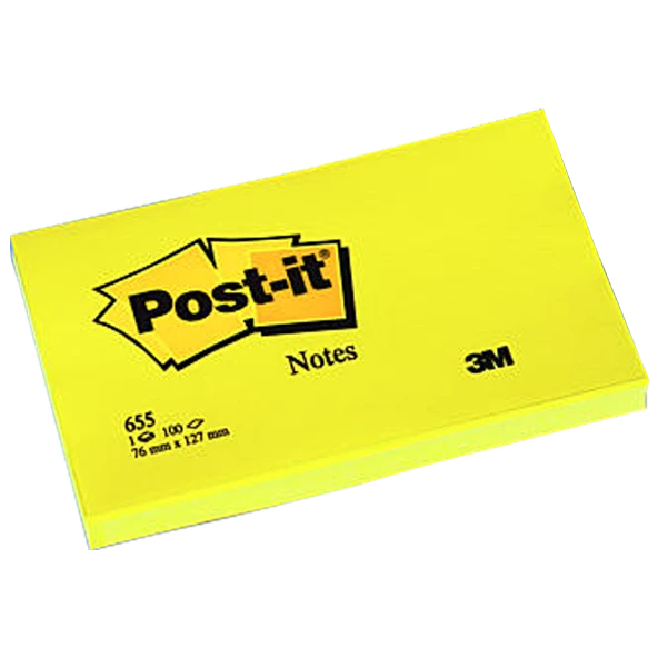 Post-it Yapışkanlı Not Kağıdı   (12 li)  100 YP 76x127 Sarı 655- ürün görseli 1