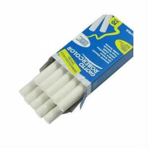 Robercolor Tebeşir Yuvarlak Tozsuz 10 LU Beyaz 5387 00 10 LÜ PAKET-10-LI-PKT ürün görseli 1