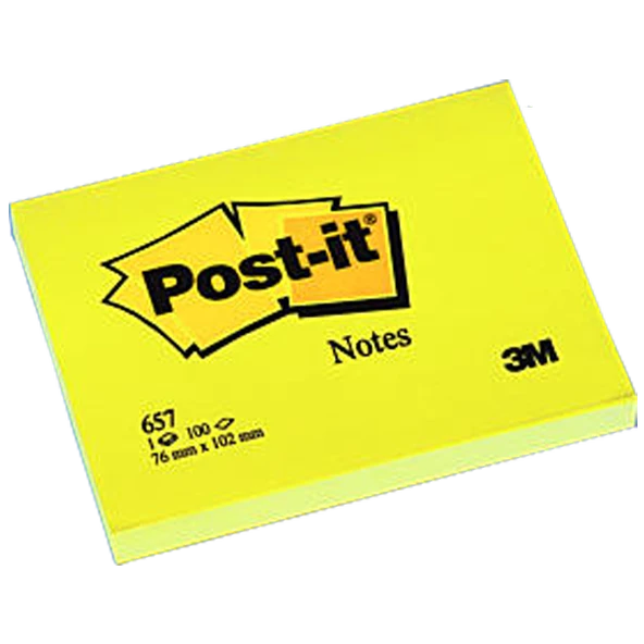 Post-it Yapışkanlı Not Kağıdı  (12 li)  100 YP 76x102 Sarı 657 ürün görseli 1