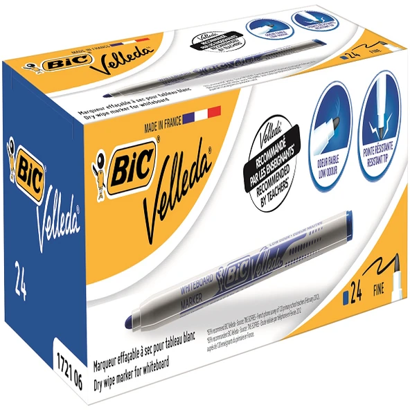 Bic Tahta Kalemi Yuvarlak Uçlu Velleda Mavi 1721 06 ( 24 adet ) ürün görseli 1