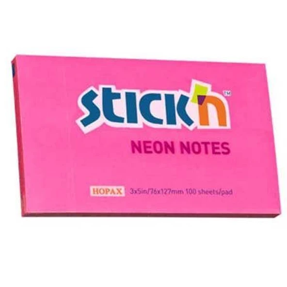 Hopax Stıckn Yapışkanlı Not Kağıdı 76x127 Neon  pembe  (12 adet)HE21169 ürün görseli 1