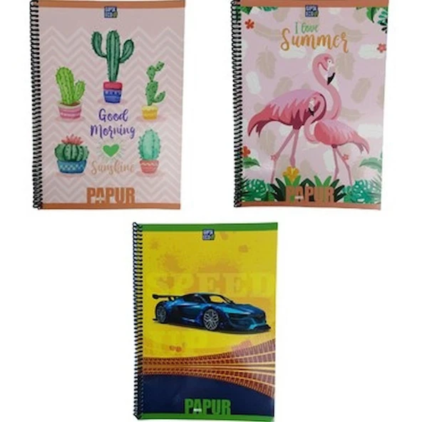 Gıpta Papur Notes Spiralli Karton Kapak Defter A4 60 YP Çizgili 4958-12 Lİ PAKET-12-LI-PKT ürün görseli 1