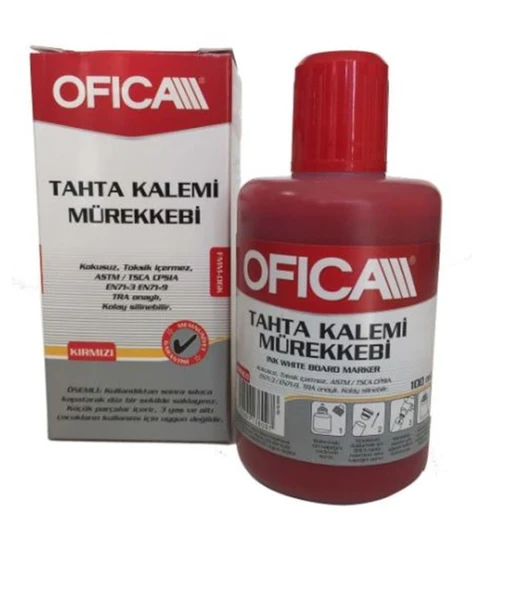 Ofica Tahta Kalem Mürekkebi 20 ML Kırmızı FMM-05K-12 Lİ PAKET-12-LI-PKT ürün görseli 1