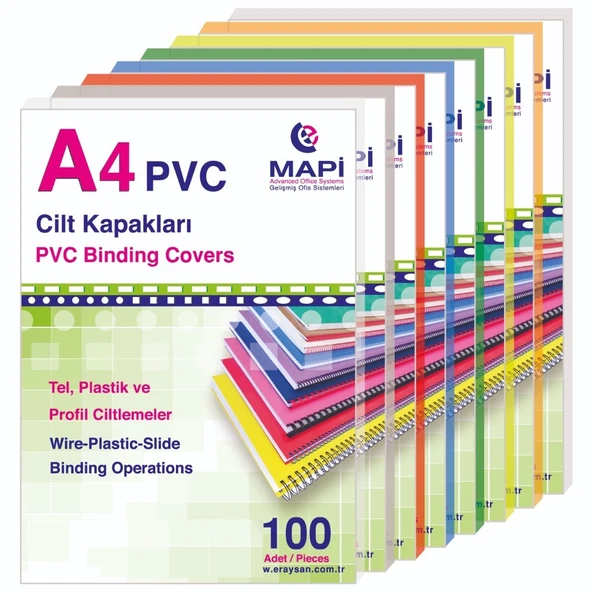 Mapi Cilt Kapağı Plastik Opak A4 160 MIC Mavi (100 lü) ürün görseli 1