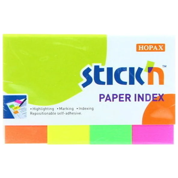 Hopax Stıckn İndeks 200 YP 50x20 Neon 4 Renk 21205-24 Lİ PAKET-24-LI-PKT ürün görseli 1