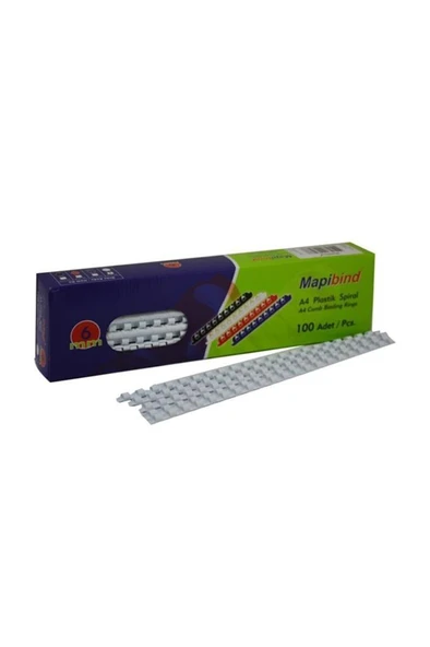 Mapibind   6 Mm Plastik Spiral 5-15 Sayfa (100 Lü) Beyaz 201 ürün görseli 1