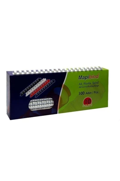 Mapibind Spiral Plastik (100 LÜ) 19 MM Beyaz 201 19 00 ürün görseli 1