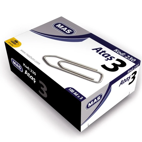 Mas Ataş Nikel kaplı NO:3 100 LÜ 230 (24 paket) ürün görseli 1