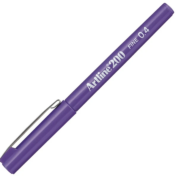 Artline Fineliner 0.4 MM Mor (12 li) - Resim 3