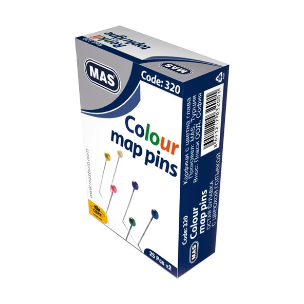Mas Toplu İğne Renkli Başlı 32 MM (36 paket) ürün görseli 1