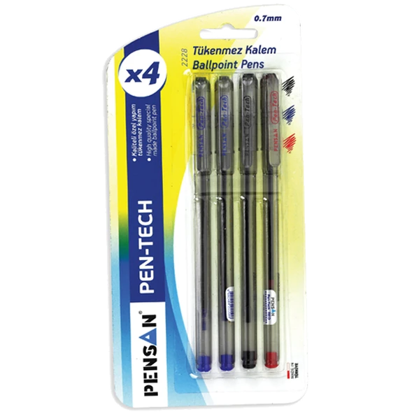Pensan Tükenmez Kalem Pen Tech 0.7 MM Siyah 2228 ( 12 ADET ) ürün görseli 1