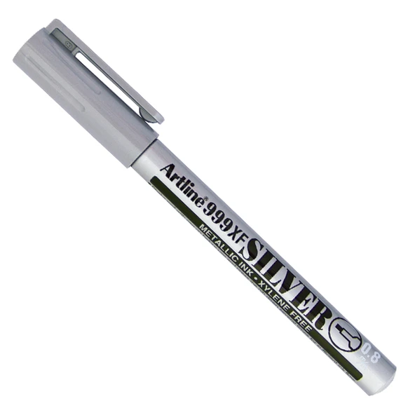 Artline Markör ( 12 adet ) Yaldızlı Yuvarlak Uçlu 0.8 MM Gümüş EK-999XF ürün görseli 1