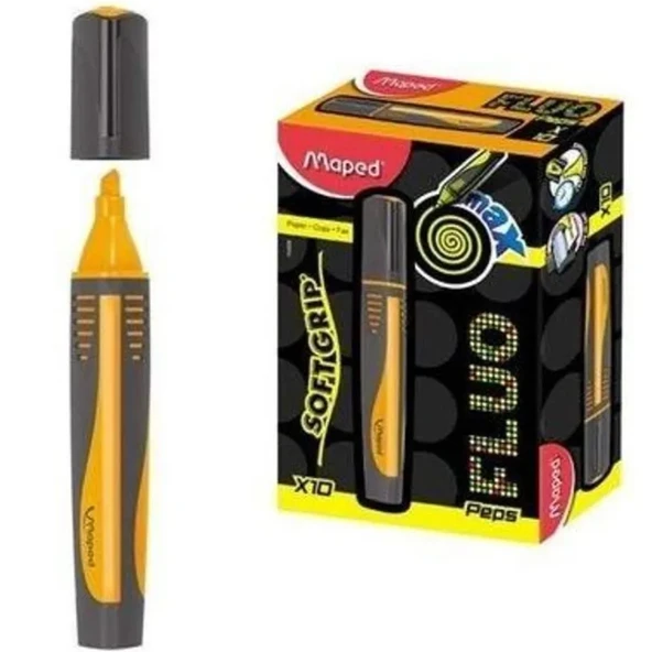 Maped Fosforlu Kalem Max Fluo Peps MİNİ (10 LU) Turuncu 742935 ürün görseli 1