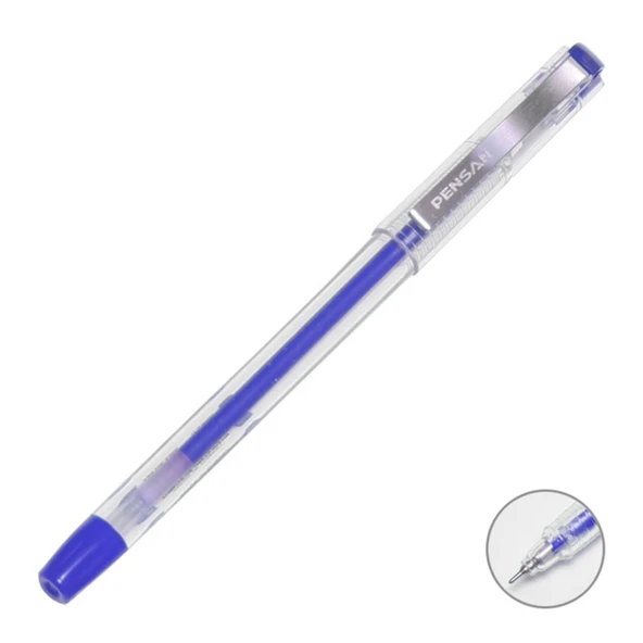 Pensan Tükenmez Kalem  (12 li)My-King Jel Metal Klips 0.5 MM Mavi 6405 ürün görseli 1