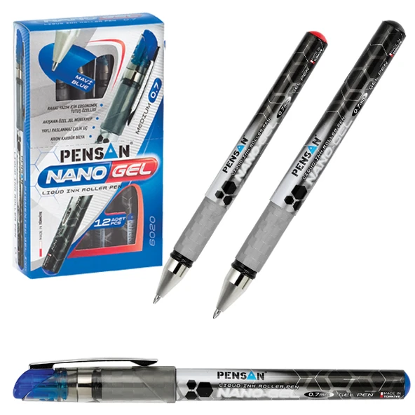 Pensan Roller Kalem Nano Gel Jel Bilye Uçlu 0.7 MM Siyah (12 li sadece kırmızı) ürün görseli 1
