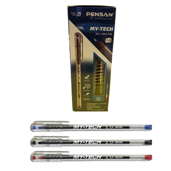 Pensan Tükenmez Kalem (25 Lİ )My-Tech 1.0 MM İğne Uç Kırmızı 2250 ürün görseli 1