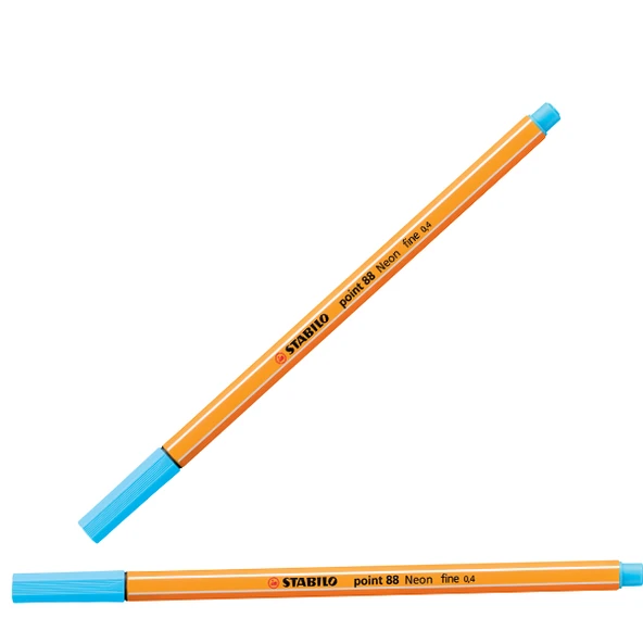 Stabilo Keçe Uçlu İnce Kalem  ( 10 adet) 88 Point 0.4 MM Fosforlu Mavi 88/031 ürün görseli 1
