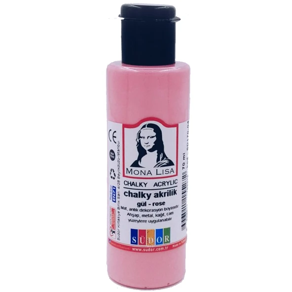 Monalisa Akrilik Boya Chalky 70 ML Gül SD170-04  (12 adet) ürün görseli 1