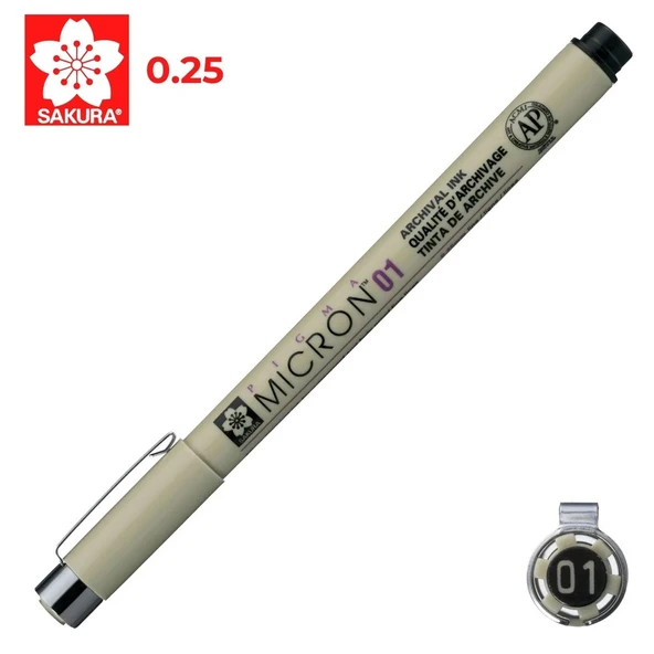 Sakura Bxsdk01-49 Pigma Micron 0.25 Mm Siyah 01 Çizim Kalemi (12 Li Kutu) ürün görseli 1